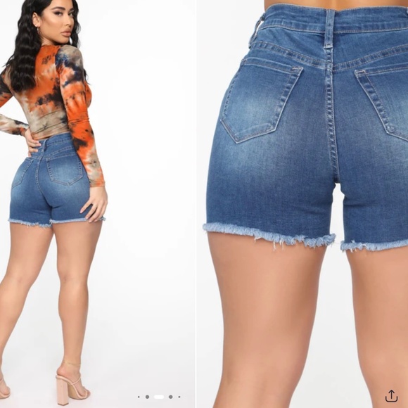 Distressed denim shorts - Picture 2 of 2